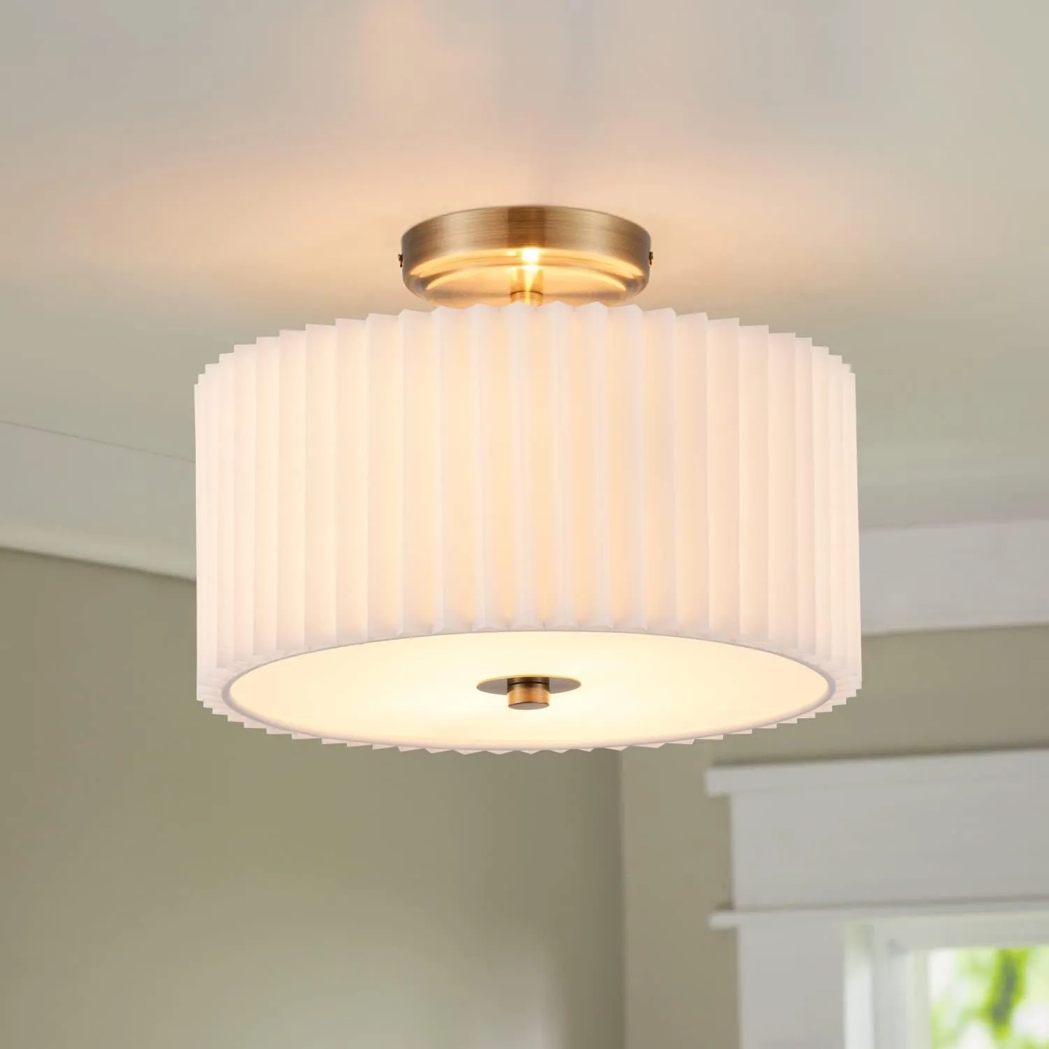 13'' Drum Ceiling Light Fixture with 2 Light