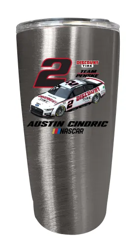 #2 Austin Cindric Officially Licensed 16oz Stainless Steel Tumbler Car Design Stainless Steel