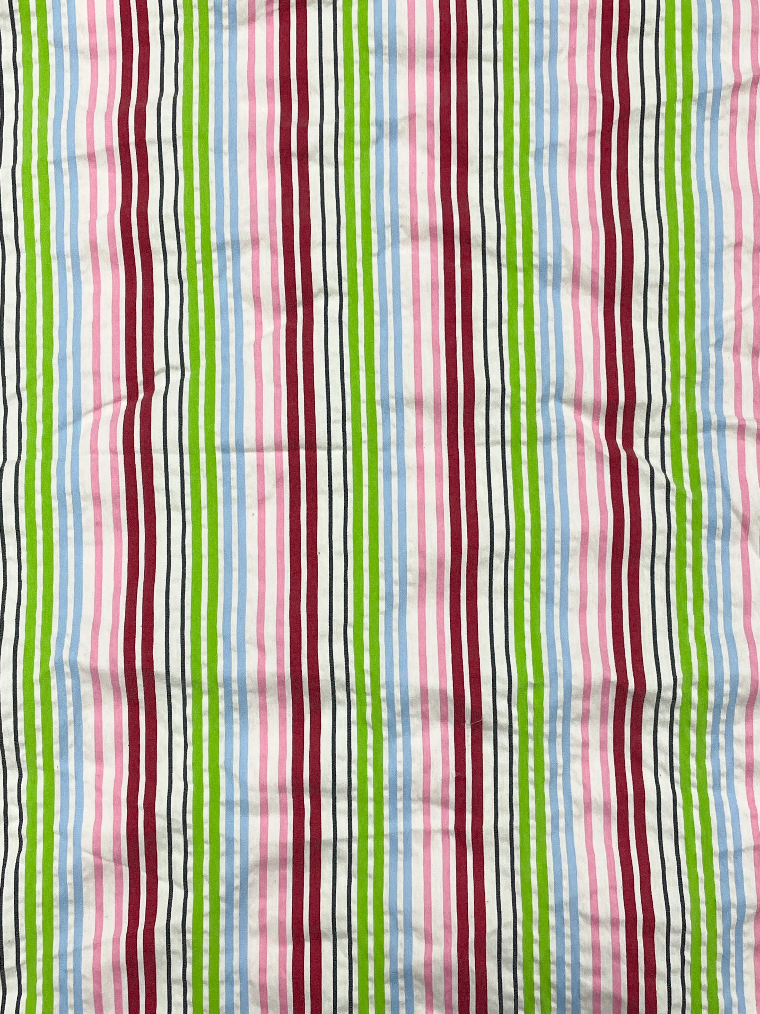 2 YD Cotton Stretch - White with Multicolored Stripes