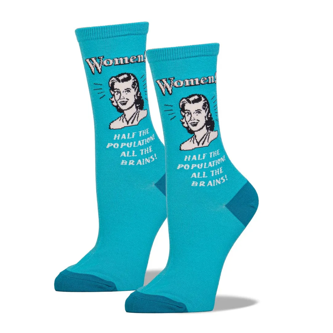 All The Brains Women's Crew Sock