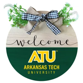 Arkansas Tech University Wooden Wreath Welcome Sign Officially Licensed Collegiate Product