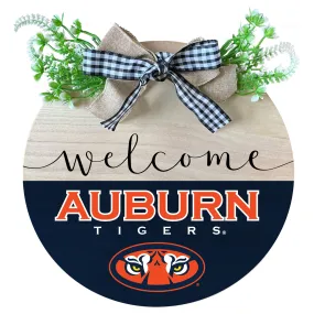 Auburn Tigers Wooden Wreath Welcome Sign Officially Licensed Collegiate Product