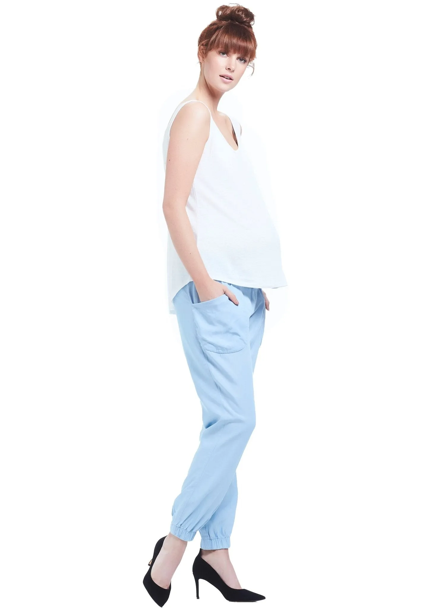 Ava Maternity Pant - Chambray