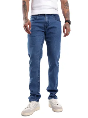 Basic Blue Five Pocket Denim Jeans