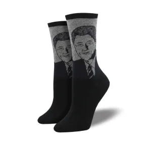 Bill Clinton Socks Women's Crew Sock