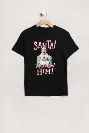 Boys' Elf Santa I Know Him Graphic Classic Tee