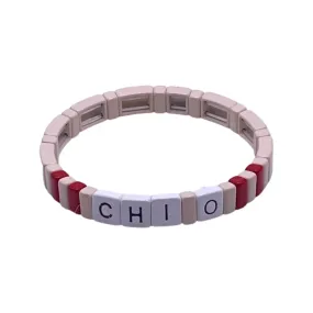 College Stacks - Chi Omega Sorority Bracelet