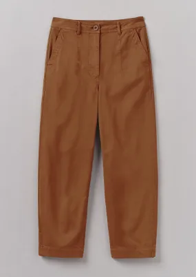 Darted Cotton Twill Pants | Russet