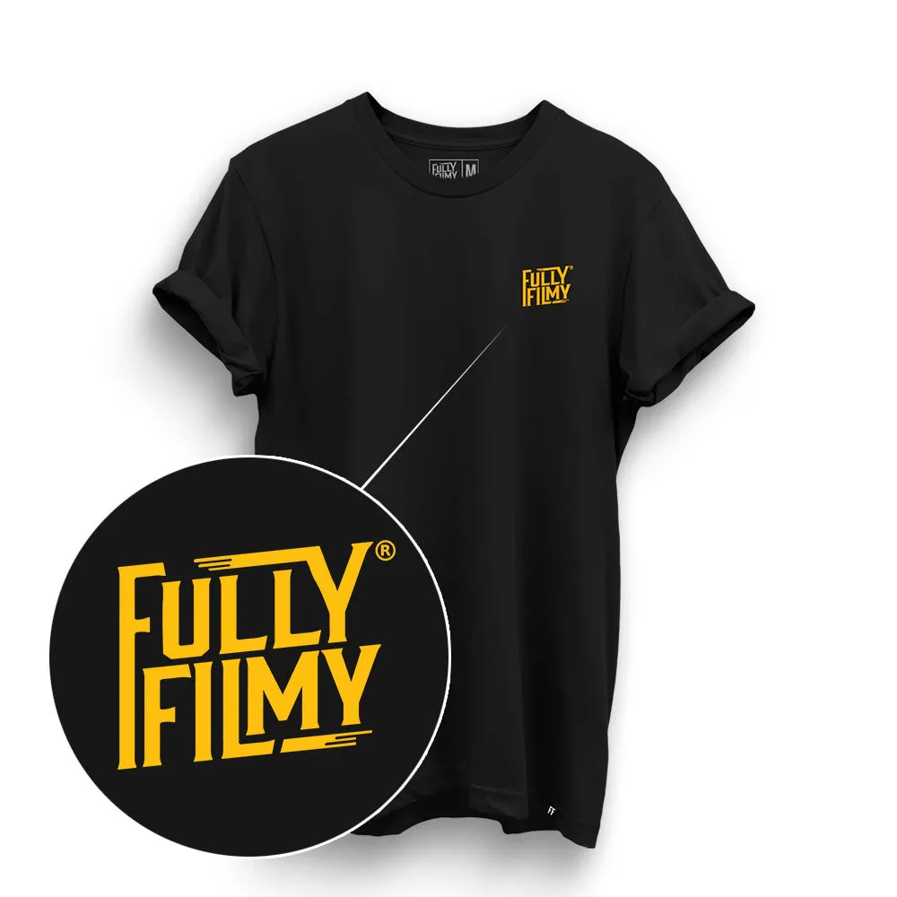 FF Yellow Logo Black T-Shirt (Left Pocket)