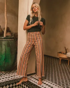 Free Fall Print High-Waist Pants - Fire Side