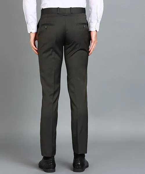 GHPC Polyester Pin Checks Pant for Men (Olive green)