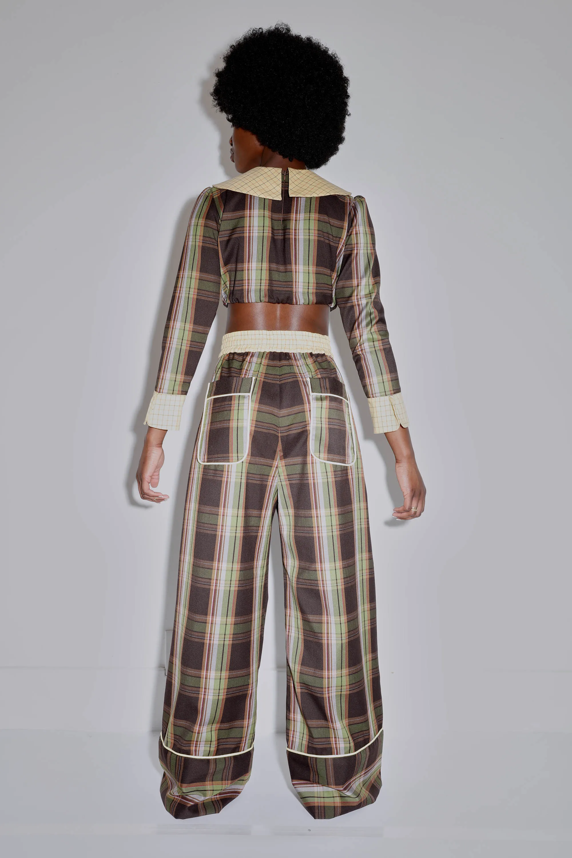 HANSEL PANT BROWN PLAID