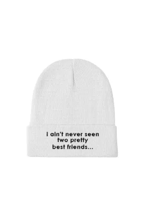 Jordan Scott: Two Pretty Best Friends White Beanie