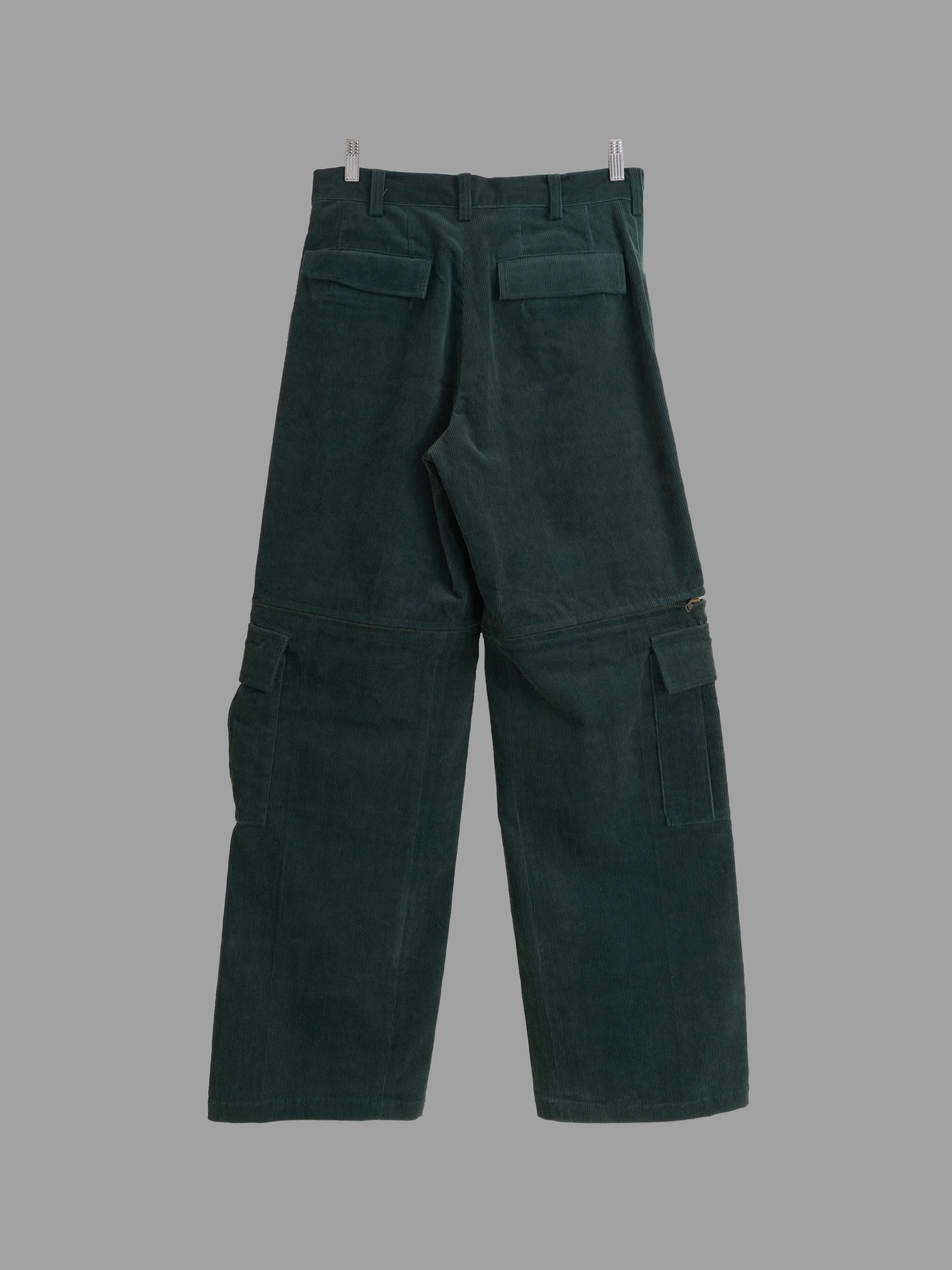 Keita Maruyama Homme 1990s dark green corduroy two way zip off trousers - size M