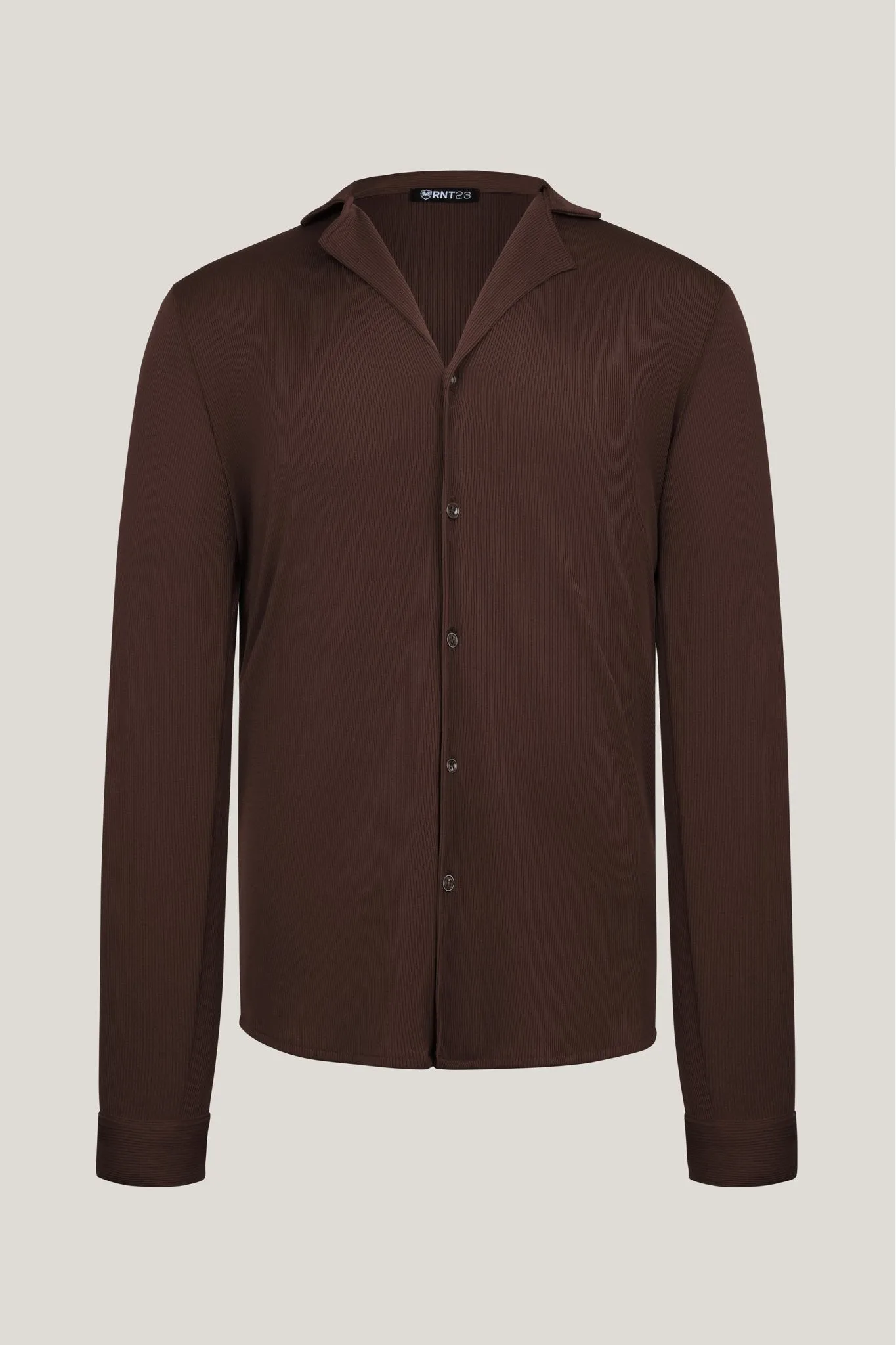 Lightweight Drapery Plisse Shirt - Brown