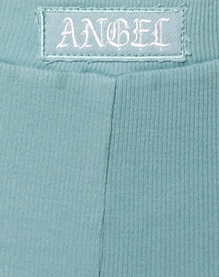 Lou Hot Pant in Seafoam 'Angel' Embro in White