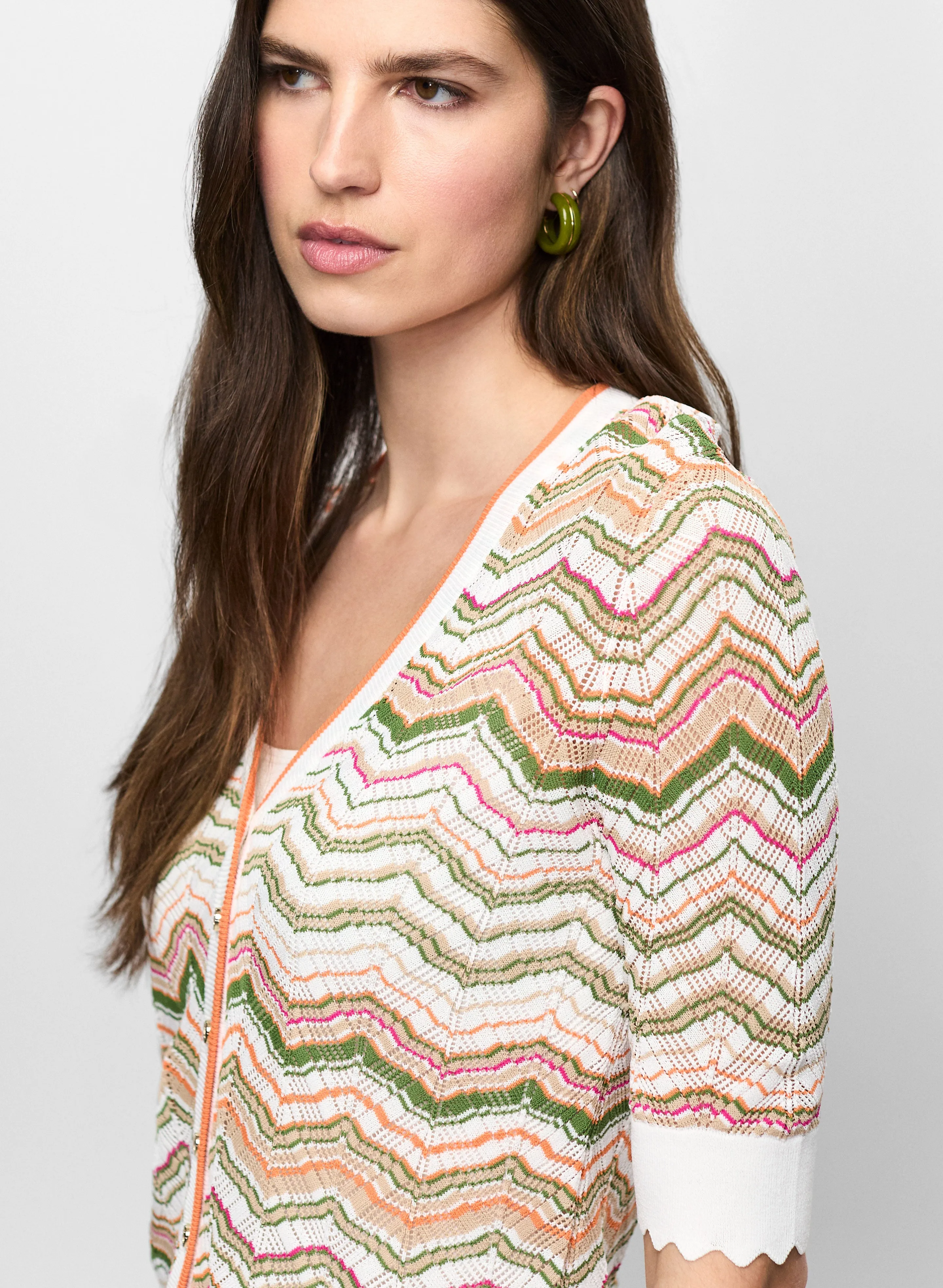 Multicolour Stripe Short Sleeve Cardigan