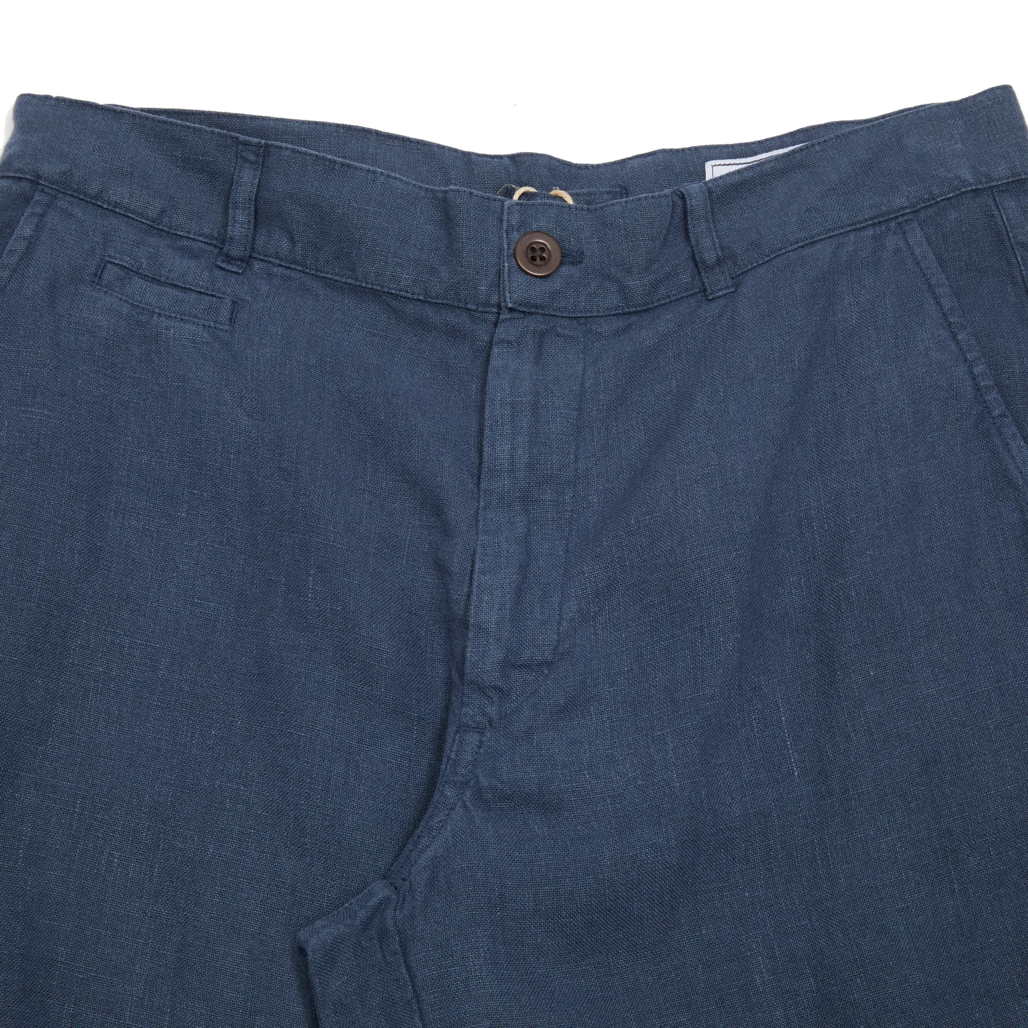 Portuguese Flannel Linen Trousers in Blue