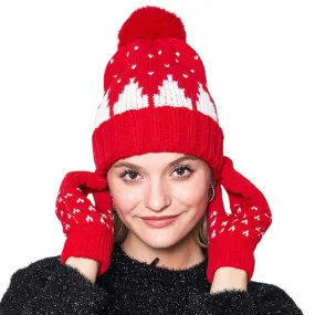 Snowy Mountain Faux Fur Pom Pom Beanie Hat