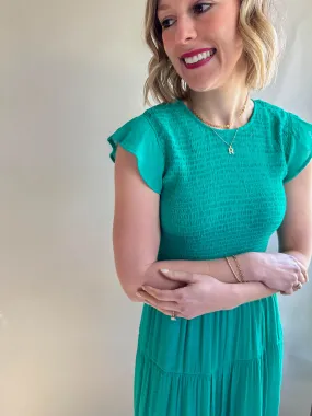 The Annina Smocked Dress (Emerald)