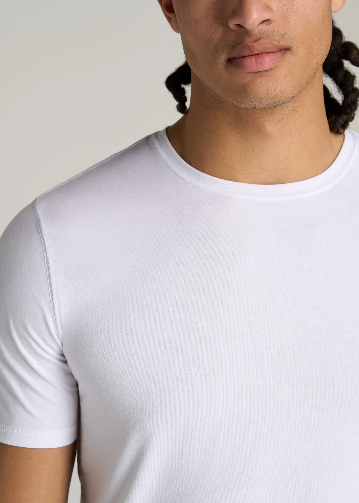 The Essential SLIM-FIT Crewneck Tee for Tall Men in White