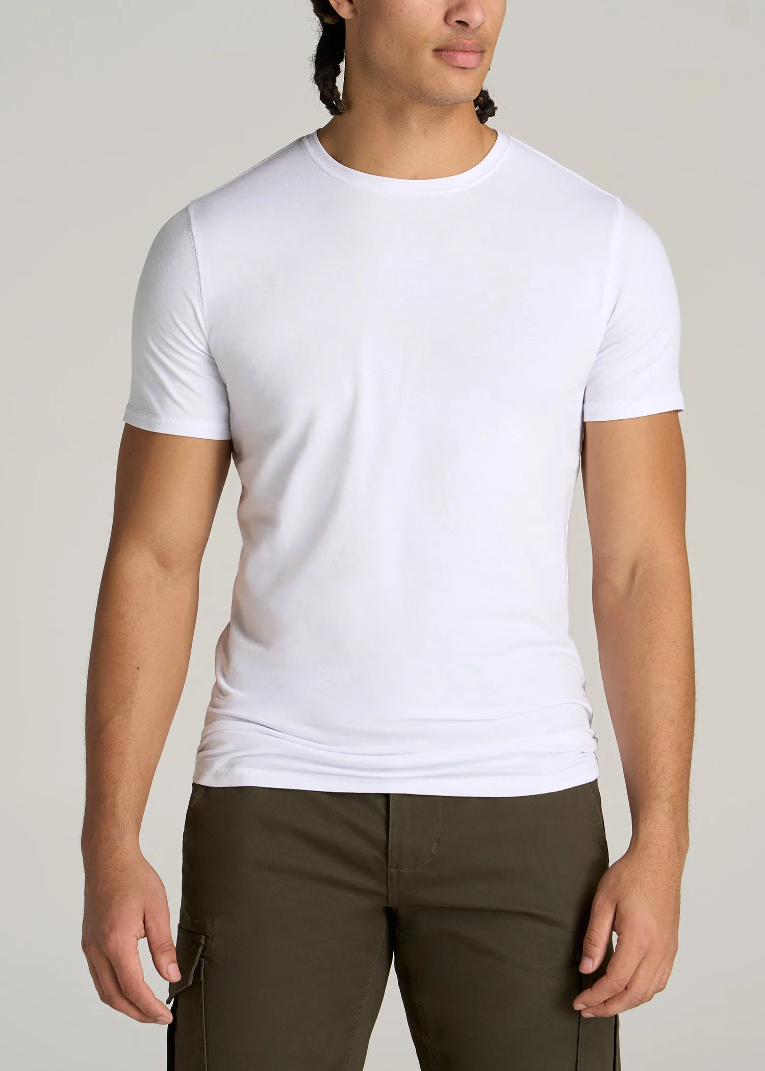 The Essential SLIM-FIT Crewneck Tee for Tall Men in White