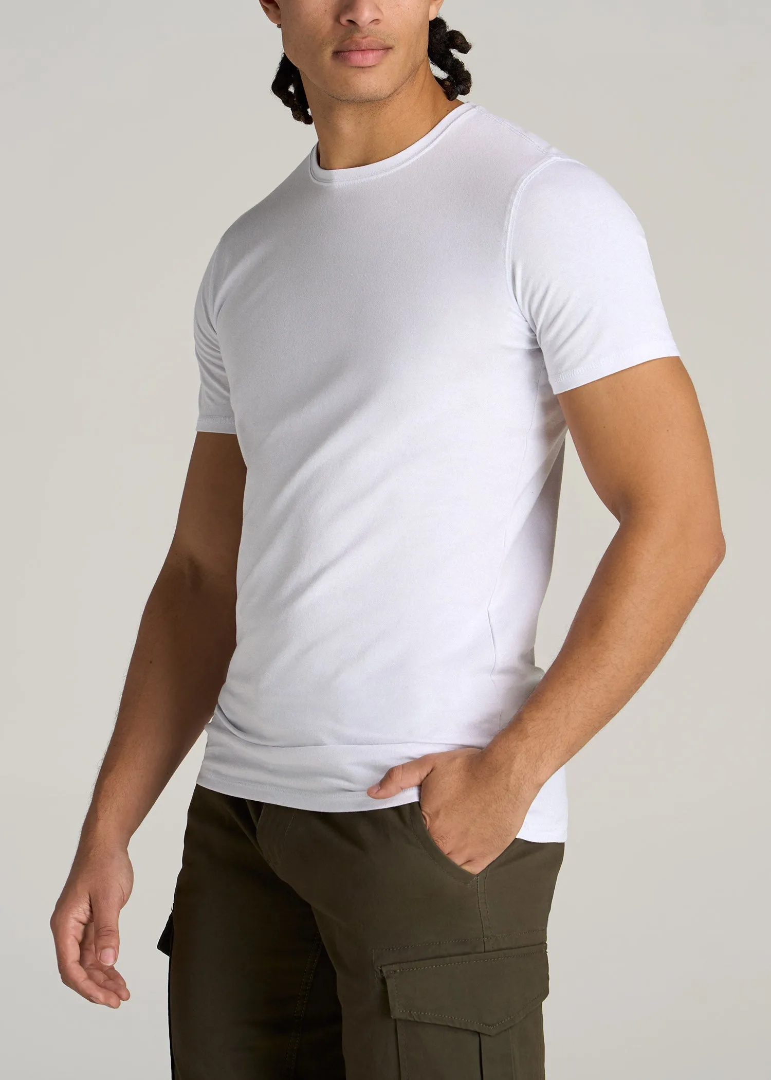 The Essential SLIM-FIT Crewneck Tee for Tall Men in White