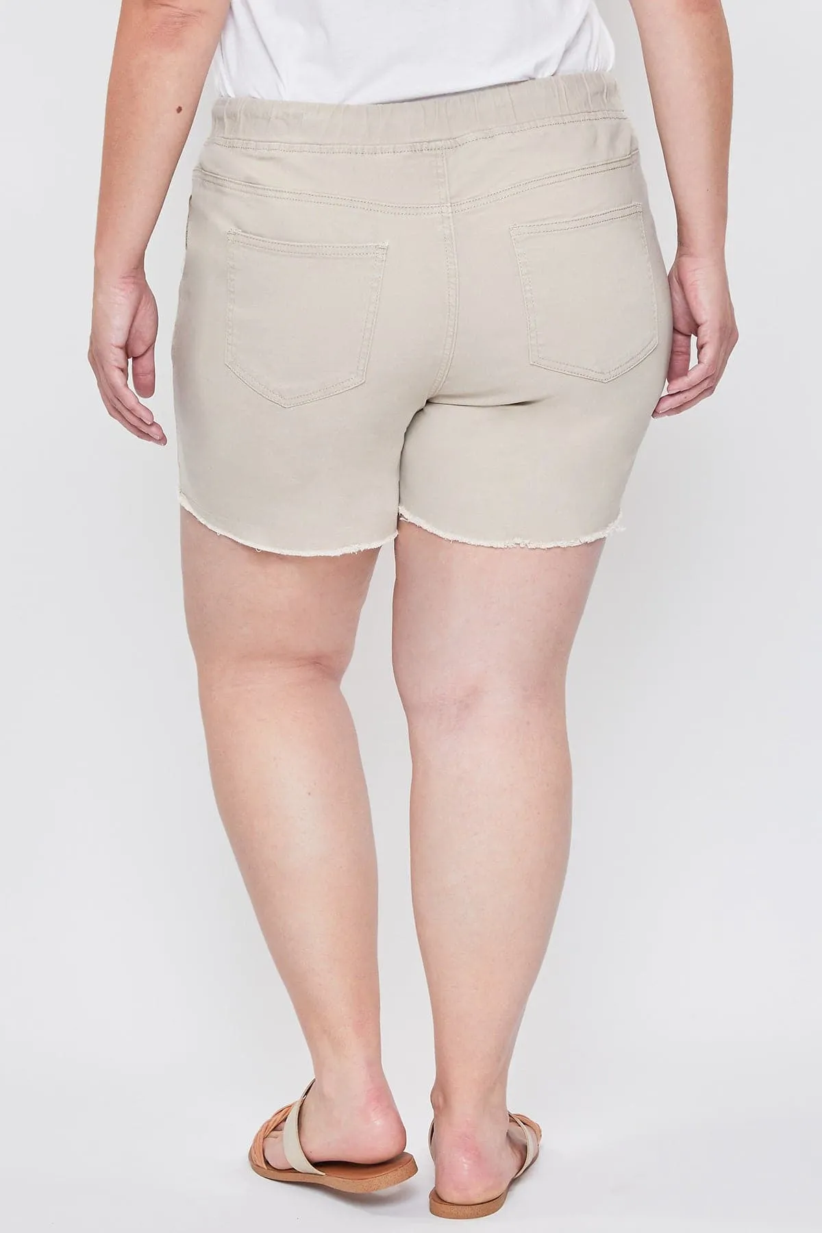 Women's Plus Size High Rise Elastic Waist Shorts